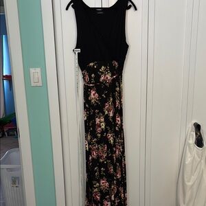 Eclipse Black and Pink Sheath Maxi Dress